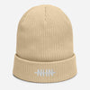 NHN Geborduurd Logo Biologische geribbelde beanie - NHN Artworks